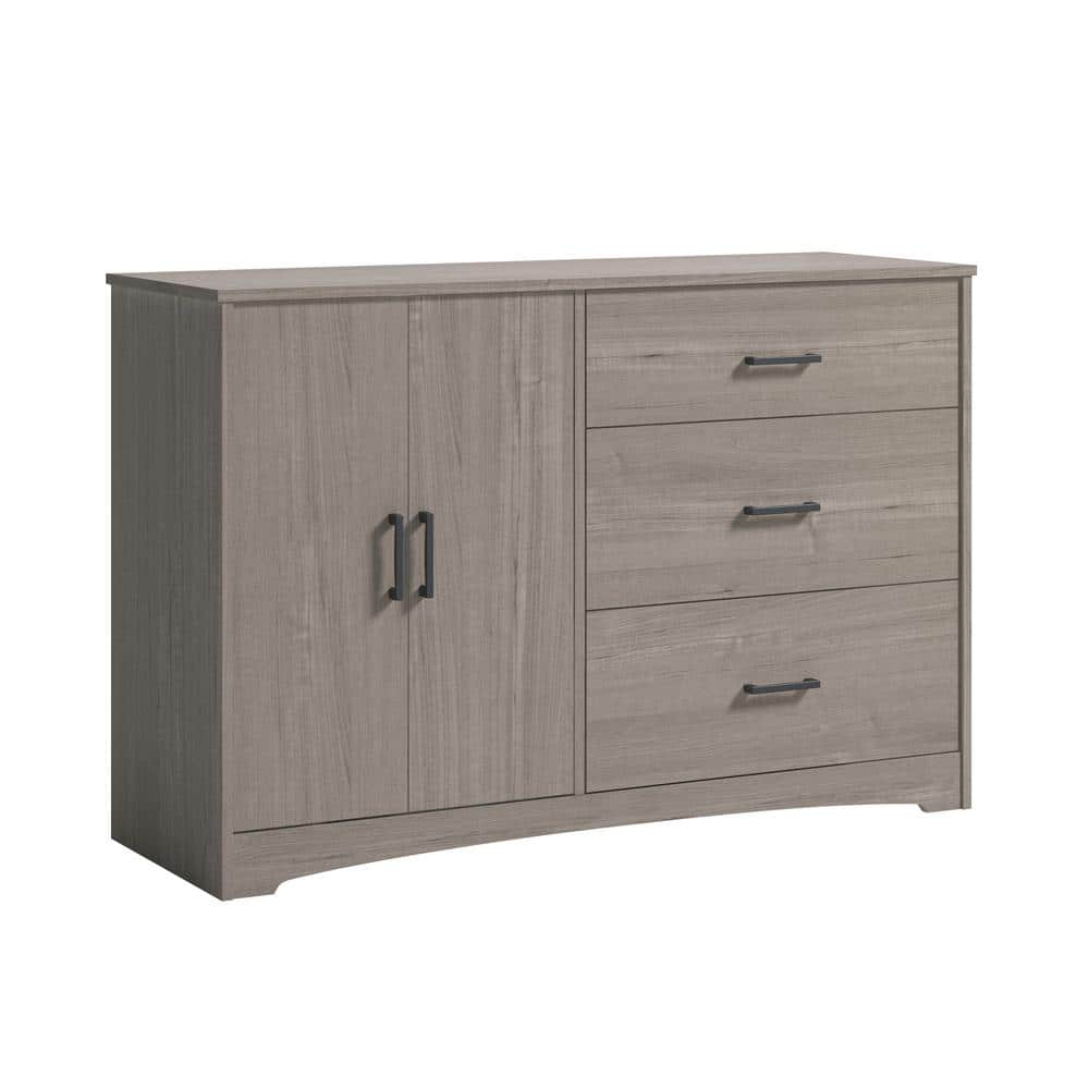 SAUDER Beginnings 3-Drawer Silver Sycamore Dresser with Doors 29.921 in. x  45 in. x 15.748 in. 428230 - The Home Depot