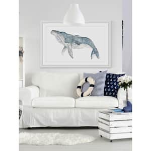 12 in. H x 18 in. W "Humpback Whale" by Thimble Sparrow Framed Printed Wall Art