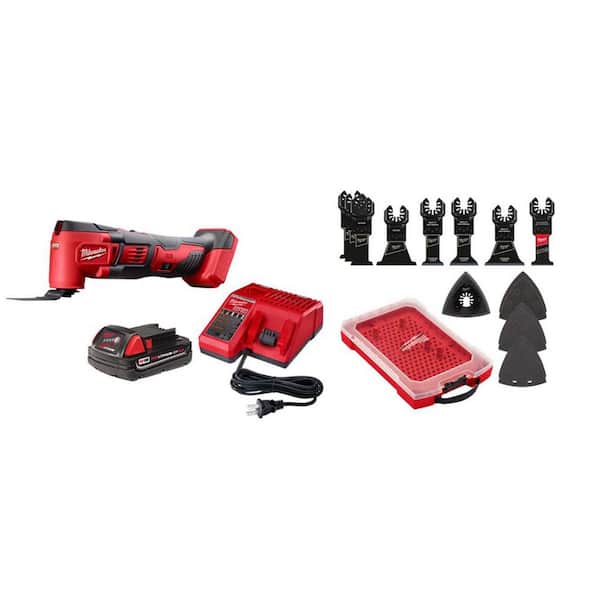 M18 18V Oscillating Multi-Tool Kit w/ 2Ah Battery, Charger with 15-Pc OMT Blade Kit