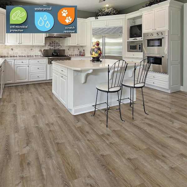 Woodacres Oak 6 MIL x 8.7 in. W x 48 in. L Click Lock Waterproof Luxury  Vinyl Plank Flooring (20.1 sqft/case)