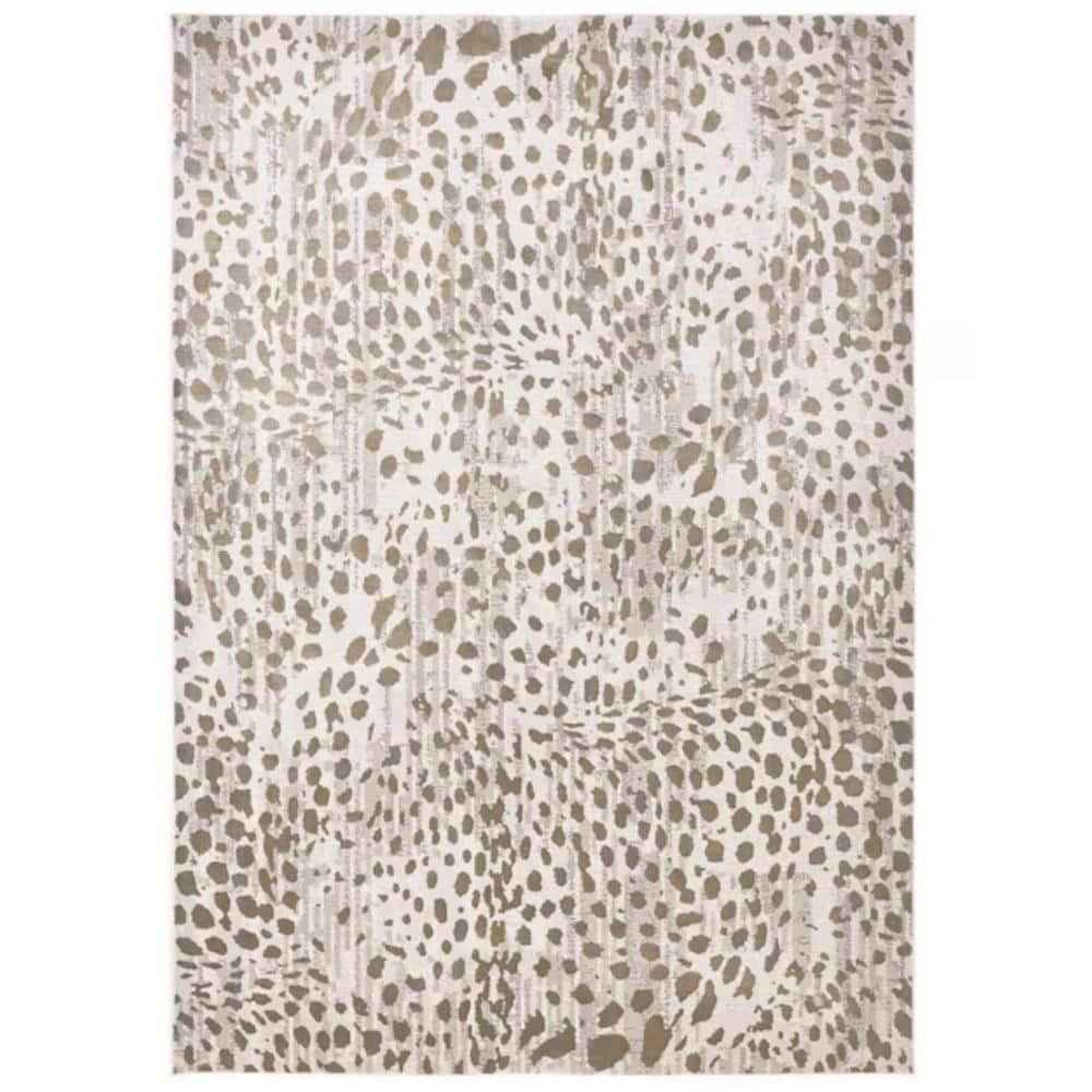 HomeRoots 5 x 8 Brown and Ivory Abstract Area Rug 2000511764 - The Home ...