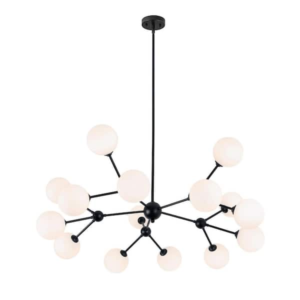 Unbranded 15 light Black Sputnik Chandelier Mid Century Chandelier for Living Room Dining Room with no bulbs included