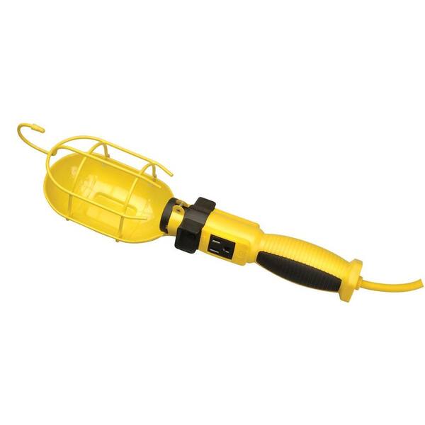 Yellow Jacket 75-Watt 25 ft. 16/3 SJEOW Incandescent Guarded Portable Trouble Work Light with Coiled Extension Cord