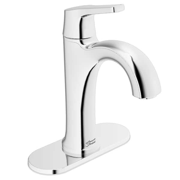 American Standard Becklow Single Handle Single Hole Bathroom Faucet with Deckplate in Polished Chrome