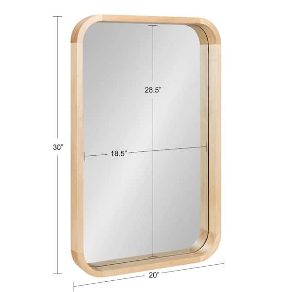 Hutton 20.00 in. W x 30.00 in. H Rectangle Wood Natural Framed Scandinavian Wall Mirror