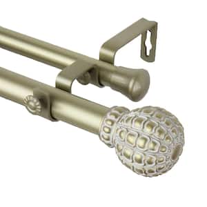 Pod 160 in. - 240 in. Adjustable 1 in. Dia Double Curtain Rod in Light Gold