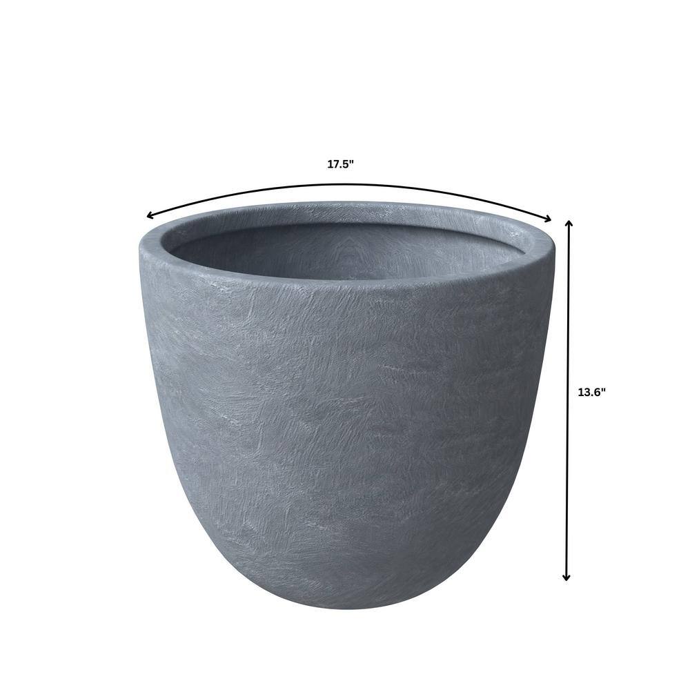 Large Aged Concrete Round Planter with Drainage Holes
