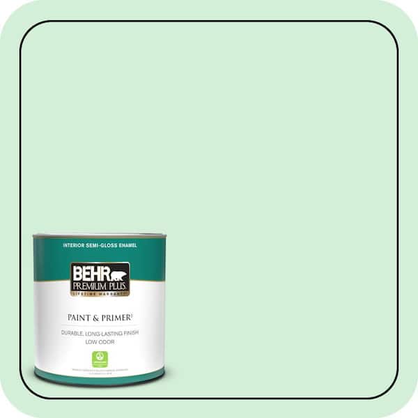 BEHR PREMIUM PLUS 1 qt. #460A-2 Tropical Dream Semi-Gloss Enamel Low Odor Interior Paint & Primer