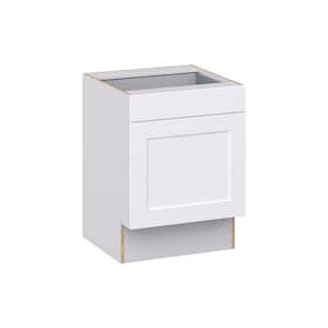 Wallace Painted Warm White Shaker Assembled 24 in.W x 32.5 in.H x 23.75 in.D Accessible ADA 1 Draw Base Kitchen Cabinet