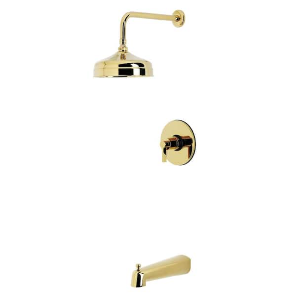 NuvoFusion 1-Handle 1-Spray Tub and Shower Faucet 1.8 GPM in Polished Brass