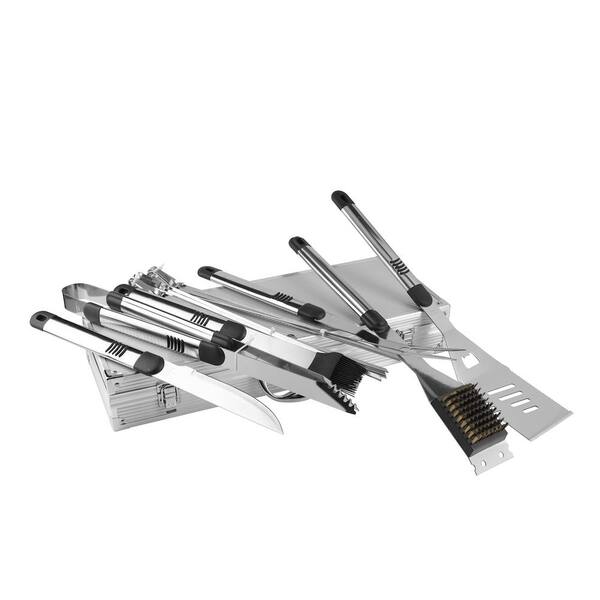 HOMEMAXS 14pcs Stainless Steel BBQ Tools Full Pack Grilling