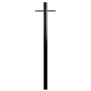 Black Steel Lantern Post with Ground Convenience Outlet and Dusk to Dawn Sensor