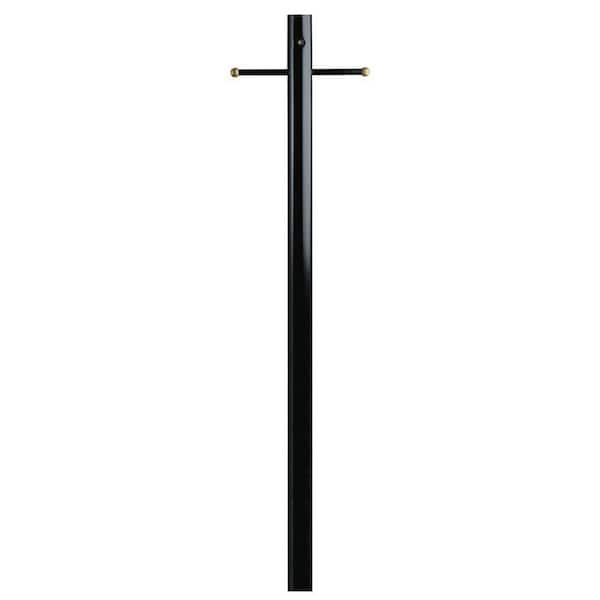 Westinghouse Black Steel Lantern Post with Ground Convenience Outlet and Dusk to Dawn Sensor
