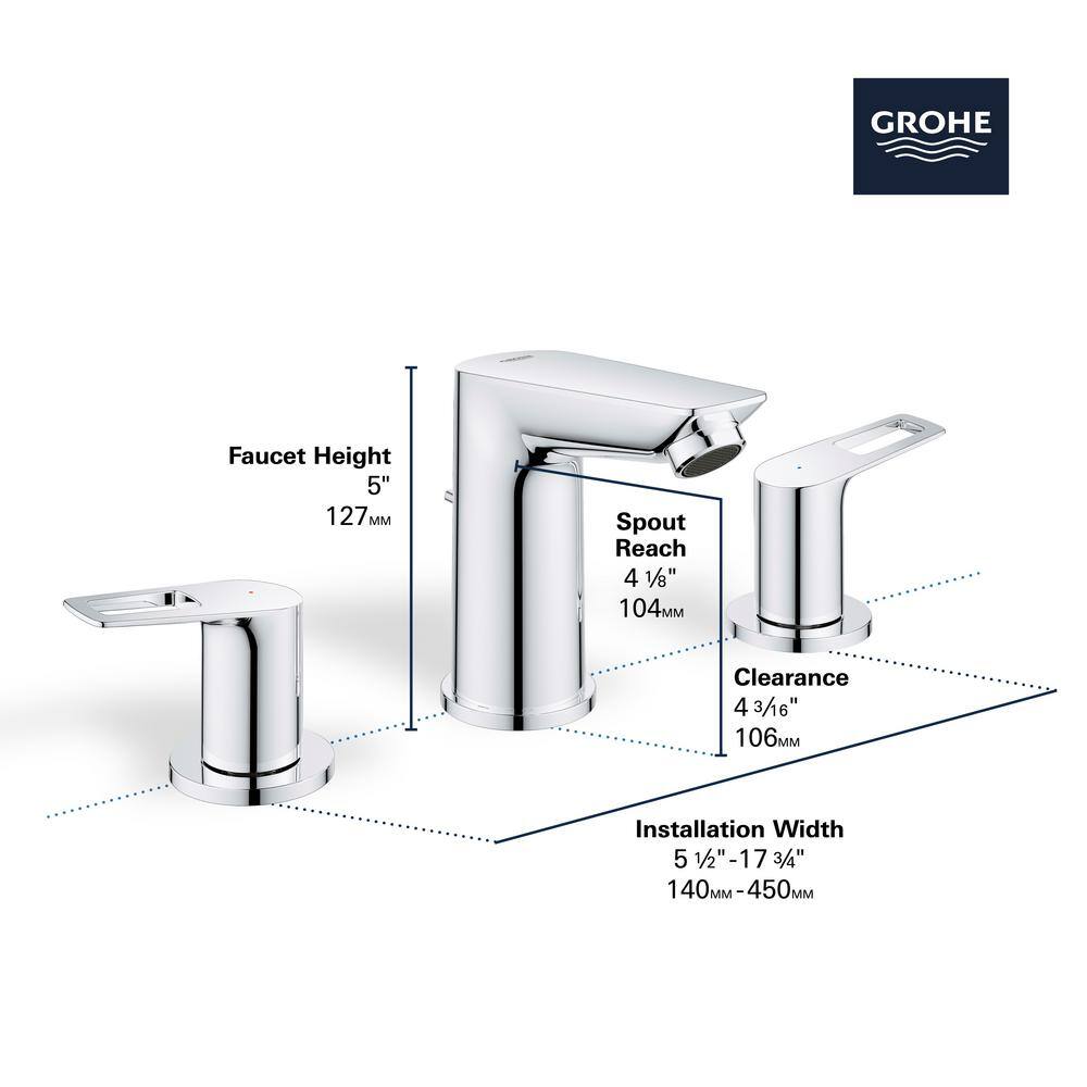 Sleek Cosmopolitan Starlight Chrome Widespread Bathroom Faucet