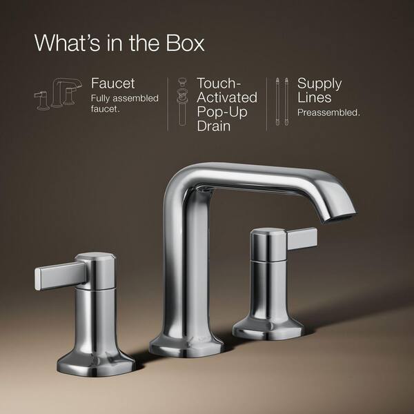 KOHLER Ashan 8 in. Widespread 2-Handle Bathroom Faucet in Polished