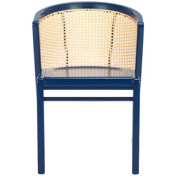 SAFAVIEH Edan Navy/Natural 30.31 in. Wood Dining Chair