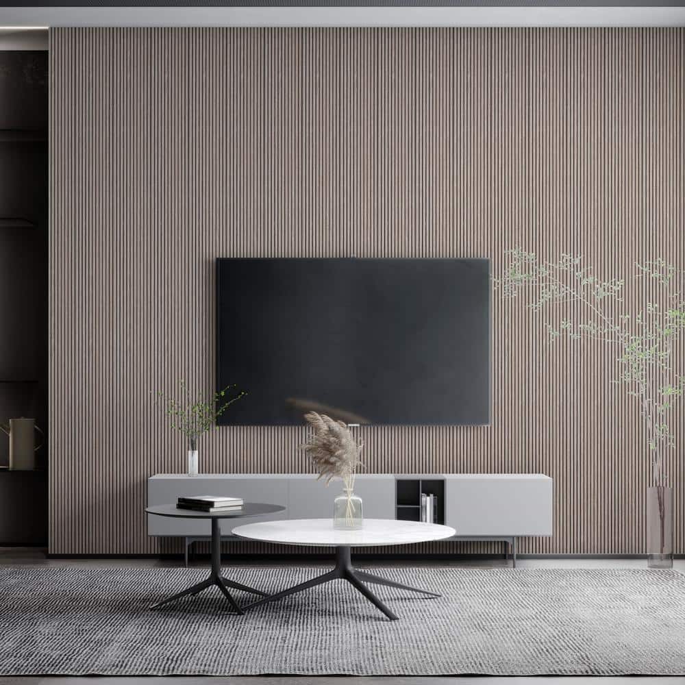 Ash Polystyrene 112" x 12" 3D Wood Slat Wall Panels