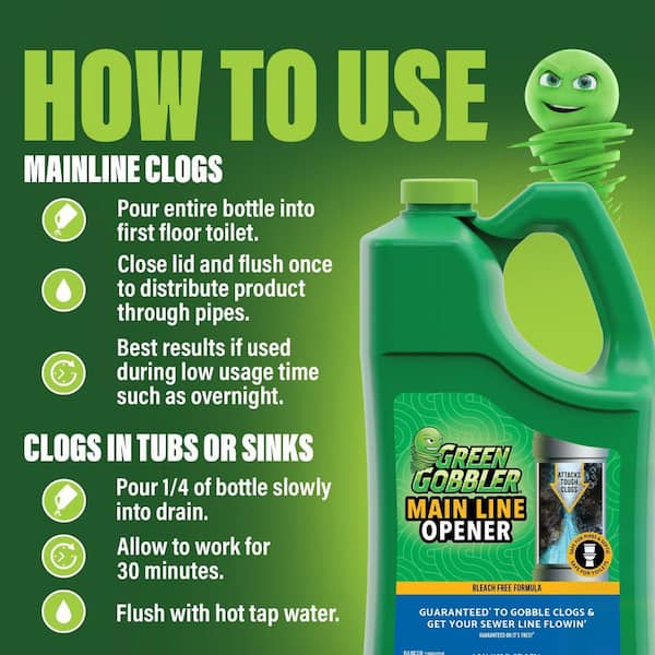 1 Gal. Main Line Opener and Drain Cleaner for Toilet, Tub, Shower and Sink Drains