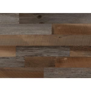 Reclaimed Wood Brown and Gray 3/8 in. Thick x 3.5 in. W x Varying Length Solid Hardwood Wall Planks (20 sq. ft. / case)