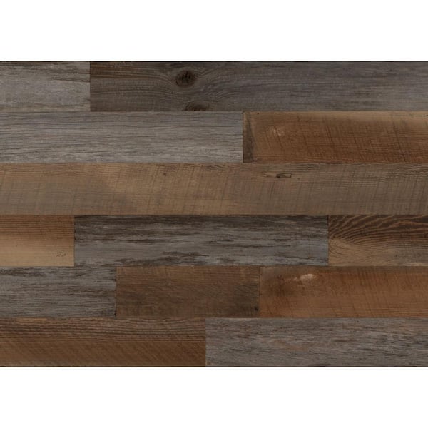 East Coast Rustic Reclaimed Wood Brown and Gray 3/8 in. Thick x 3.5 in. W x Varying Length Solid Hardwood Wall Planks (20 sq. ft. / case)