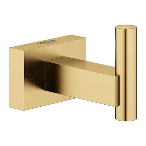 GROHE Essentials Cube Single Knob Robe/Towel Hook in Brushed Gold