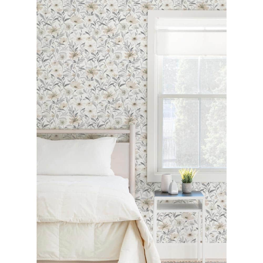 Neutral Floral Peel and Stick Wallpaper Roll