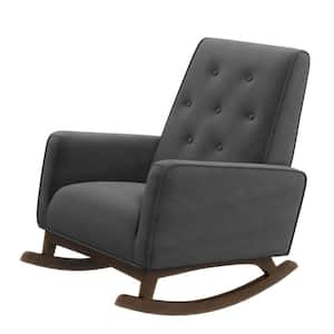 Dalston Modern Microfiber Upholstered Indoor Livingroom Rocking Accent Chair in Dark Gray