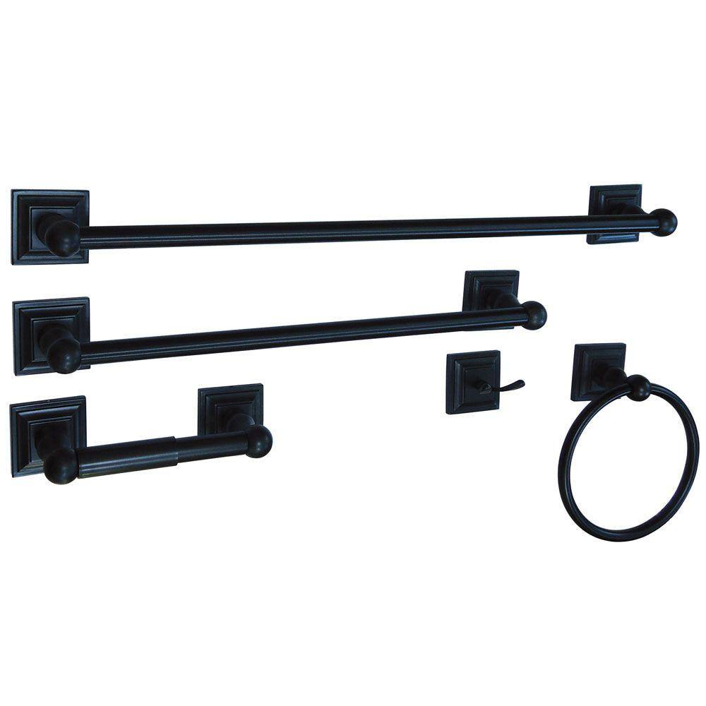 Kingston Brass Serano 5Piece Bathroom Accessory Set in Oil Rubbed Bronze YBAHK3212478ORB The