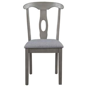 LACOO Gray Dining Chairs Fabric Upholstered Parson Kitchen Side Padded ...