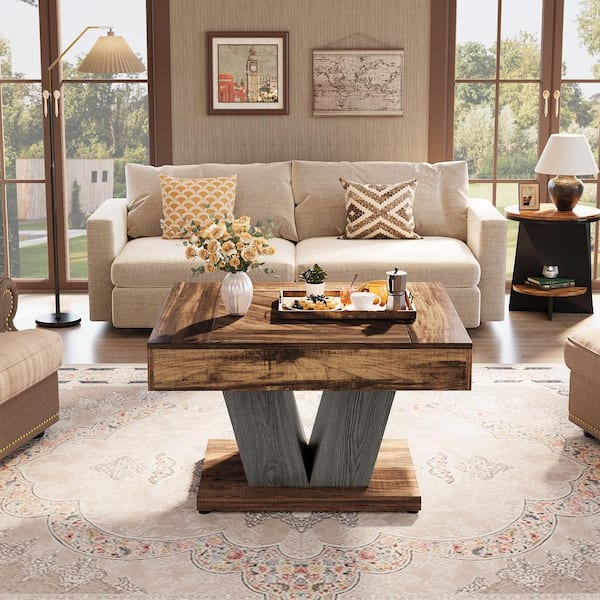 BYBLIGHT 31.5 in, Square Engineered Wood Coffee Table