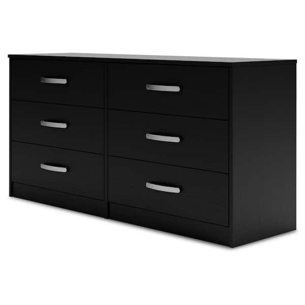 Signature DESIGN BY ASHLEY Finch Black 6 Drawer 59 in. Dresser