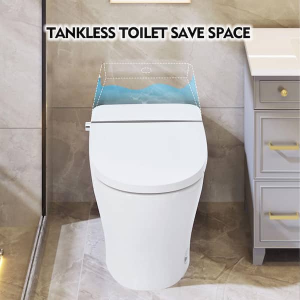 Virubi Elongated Smart Toilet Bidet with Dual Flush & Foot Sensor