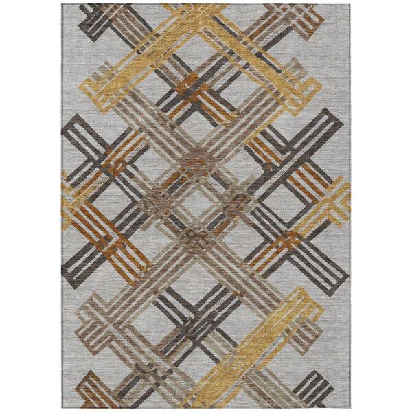 Chantille Machine Washable Indoor/Outdoor Abstract ACN2452 Gray 8 ft. x 10 ft. Area Rug