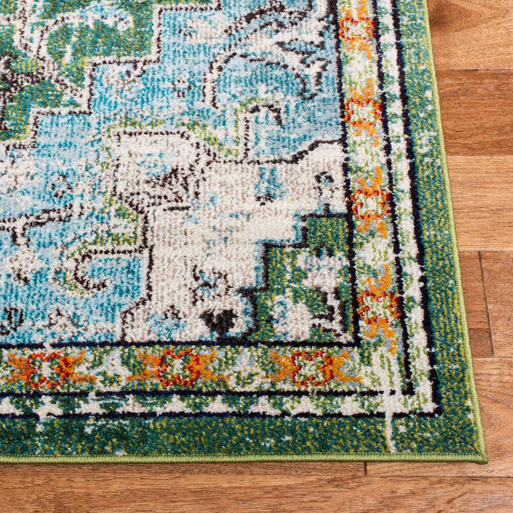 Madison Green and Turquoise Stain-Resistant Area Rug