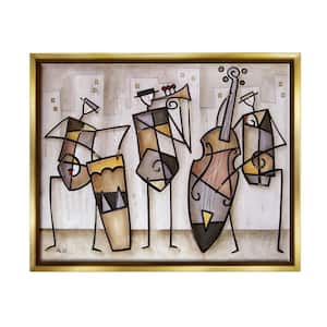 Musical Trio Abstract Modern Painting by Eric Waugh Floater Frame Abstract Wall Art Print 21 in. x 17 in.