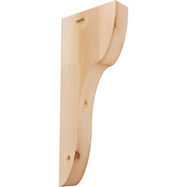 Ekena Millwork 3-1/2 in. x 12 in. x 28 in. Western Red Cedar Carmel Smooth Corbel