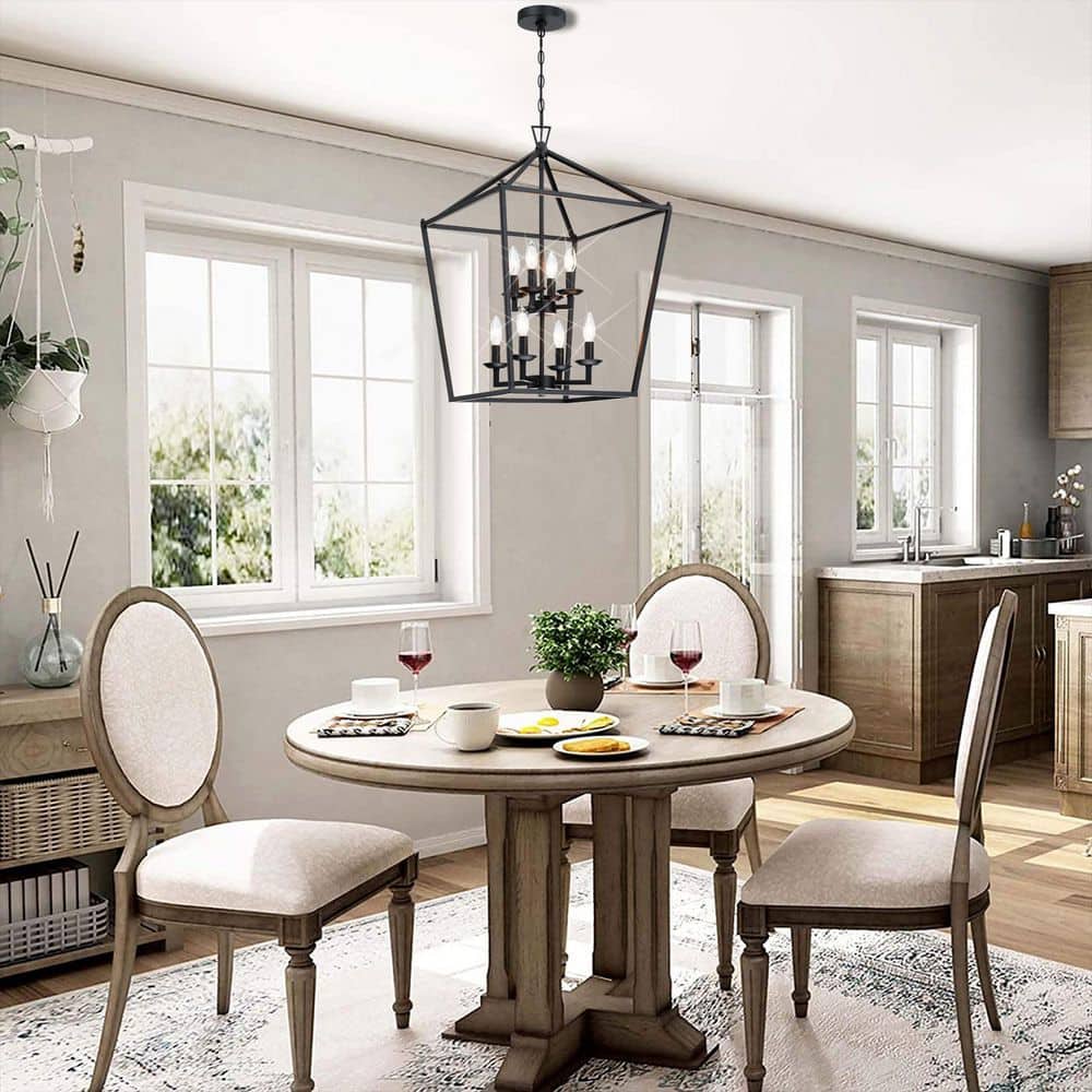 Hukoro 19 in. 8-Light Geometric Cage ...