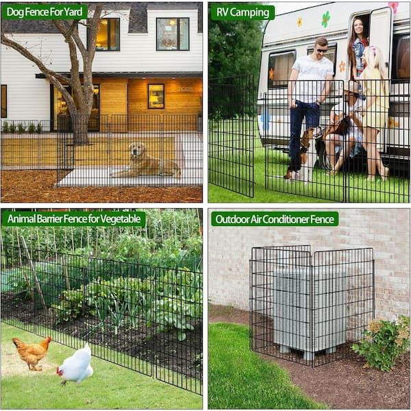 Oyezvary 40 Height Metal No Dig Garden Fence Panels Animal