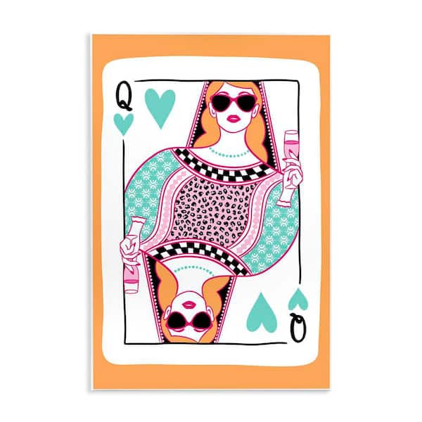 Stupell Industries Queen of Hearts and Drink by JJ Design House LLC Unframed People Graphic Art Print 19 in. x 13 in.