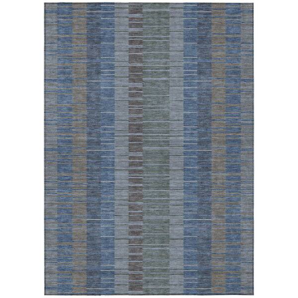 Chantille Machine Washable Indoor/Outdoor Abstract ACN2821 Navy 10 ft. x 14 ft. Area Rug