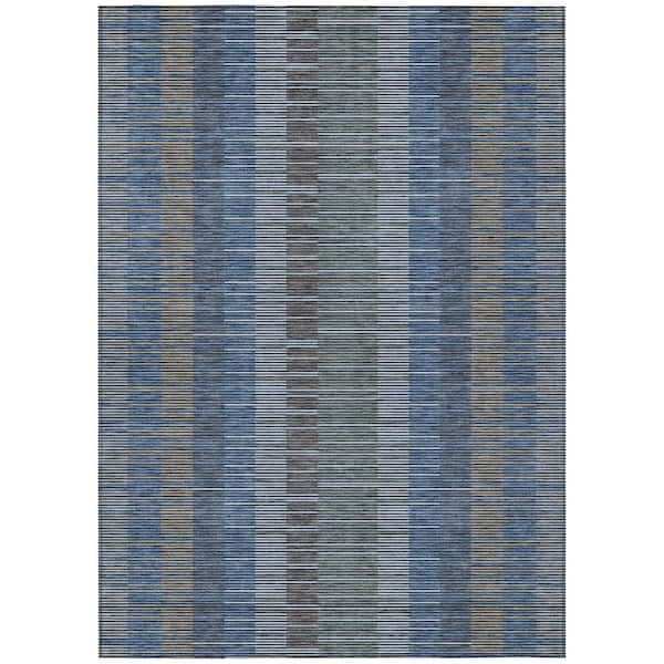Chantille Machine Washable Indoor/Outdoor Abstract ACN2821 Navy 5 ft. x 7 ft. 6 in. Area Rug