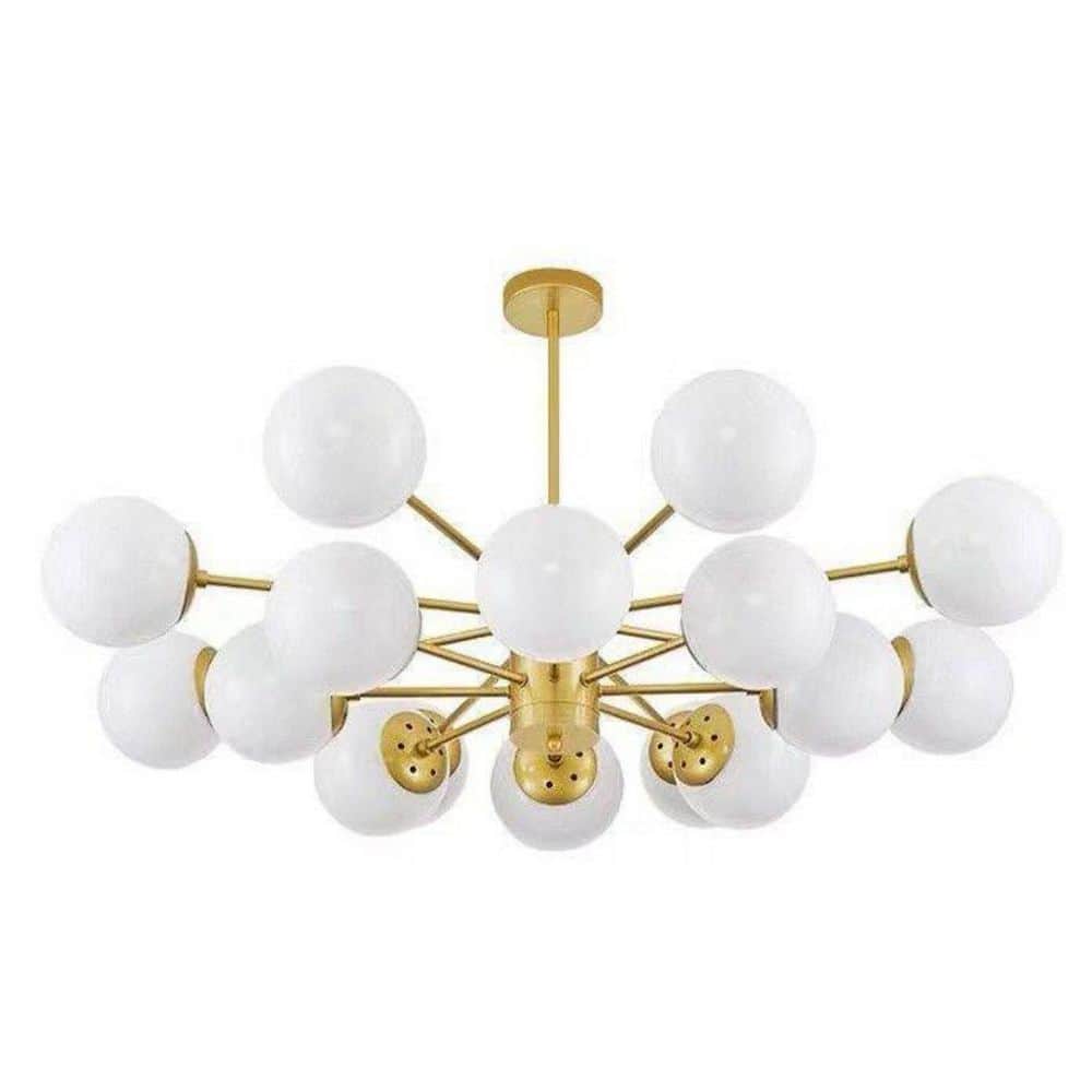 16-Light Brass Globe Sputnik Style Pendant Design Chandelier with Glass Shades Mid Century Kitchen Dining Room price history on PriceWatchPro