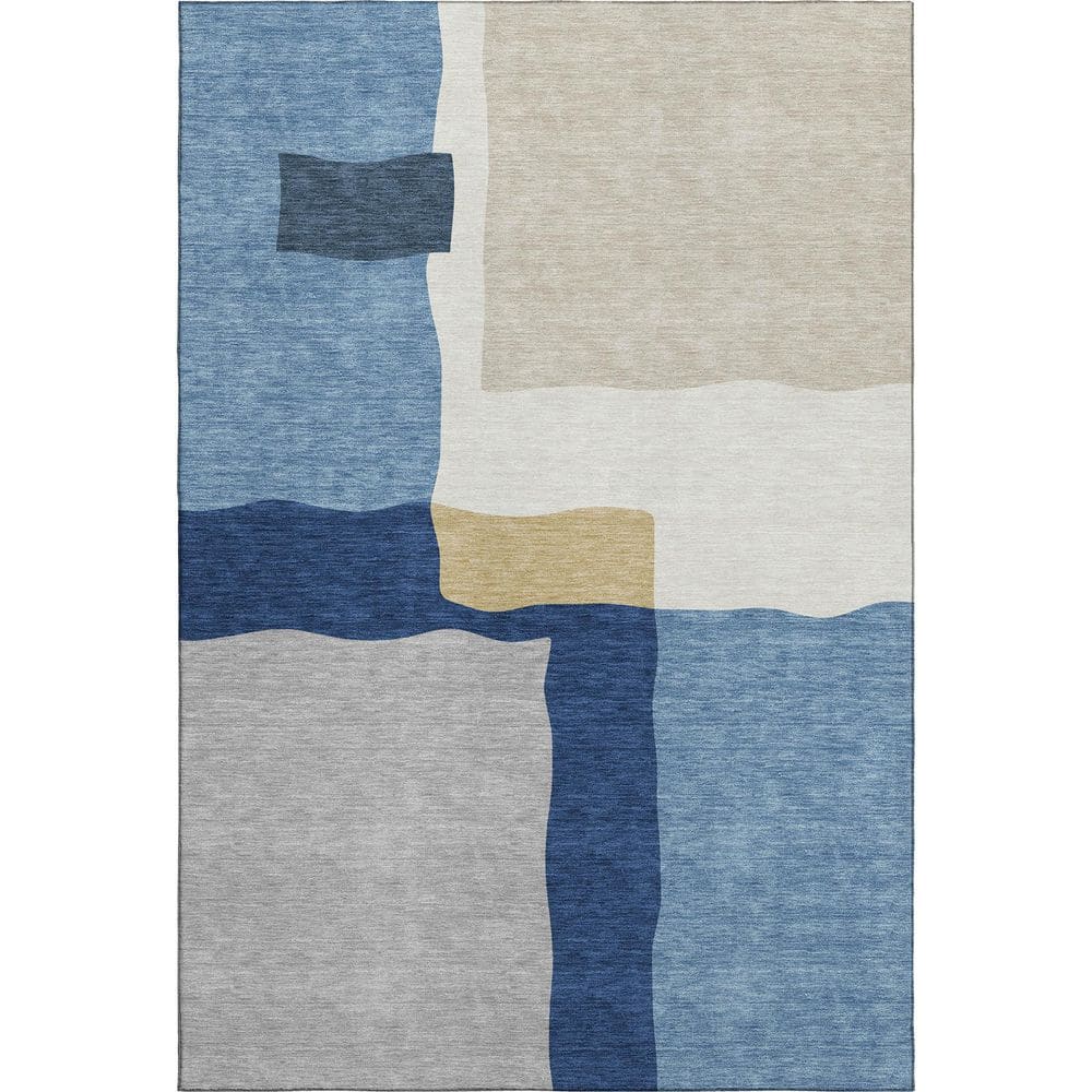Mayfield Premium Machine Washable Abstract AMF2400 Blue 10 ft. x 14 ft. Area Rug price history on PriceWatchPro