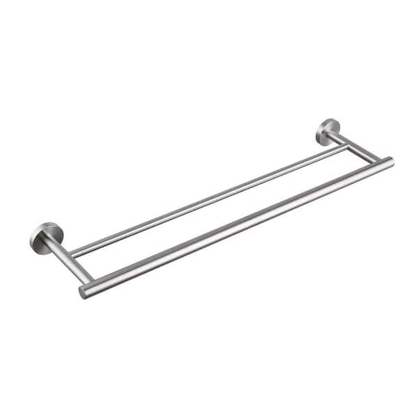 Satico 1-Pack 23.6 in. Wall Mounted Towel Bar in Brushed Nickel