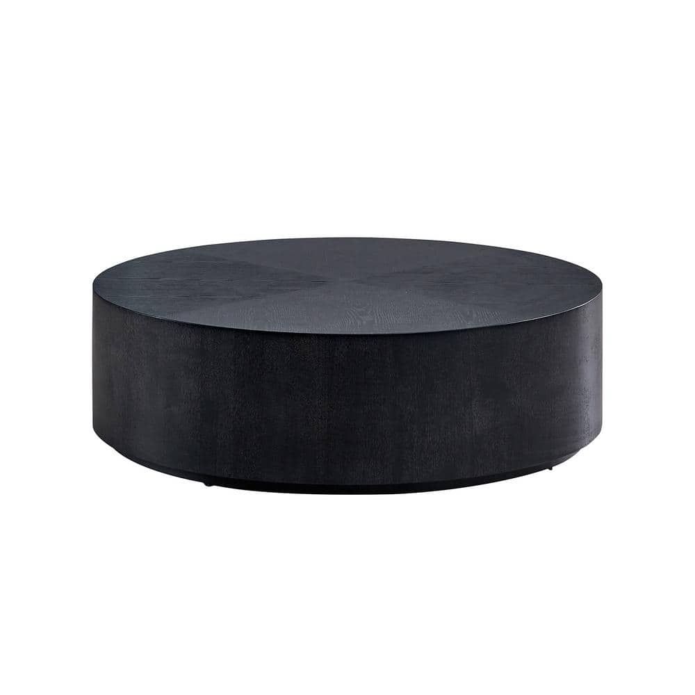 35.43 in. Black Modern Round Wood Coffee Table Center Table price history on PriceWatchPro