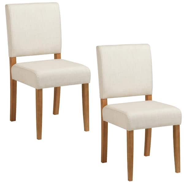 Leick Home Brax Dining Chair in Natural White Sand, Set of 2