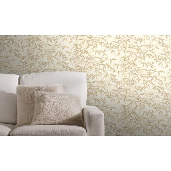 Brown Bryan Taupe Bamboo Wallpaper Sample