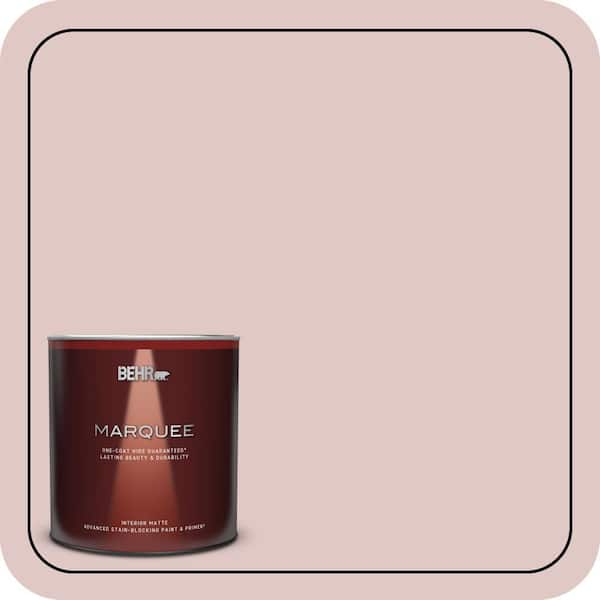 BEHR MARQUEE 1 qt. #160E-2 Pink Water Matte Interior Paint & Primer