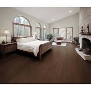 Rome Teak 1/2 in. T x 5 in. W Tongue and Groove Wire Brushed Engineered Hardwood Flooring (26.25 sq. ft./Case)