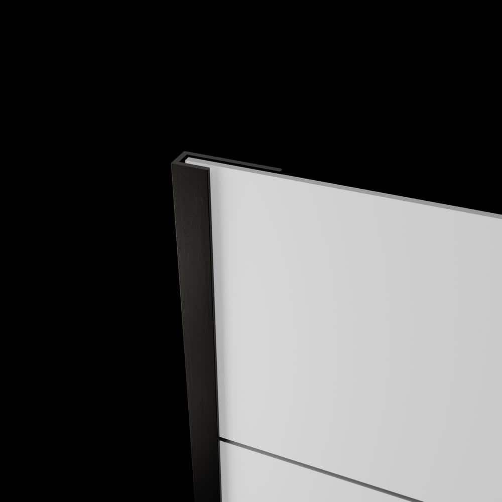 FlexStyle 60"W x 36"D x 80"H White Block Shower Wall Surround with Black Trim